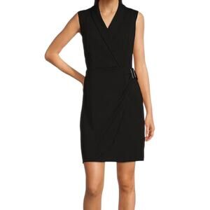 Tommy Hilfiger dress sleeveless surplice v neck scuba crepe size 8